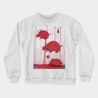 pig wall red Crewneck Sweatshirt